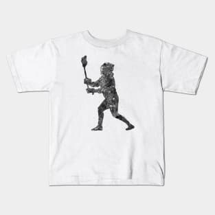 Lacrosse player black and white Kids T-Shirt